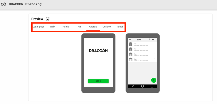 DRACOON Branding Client overview