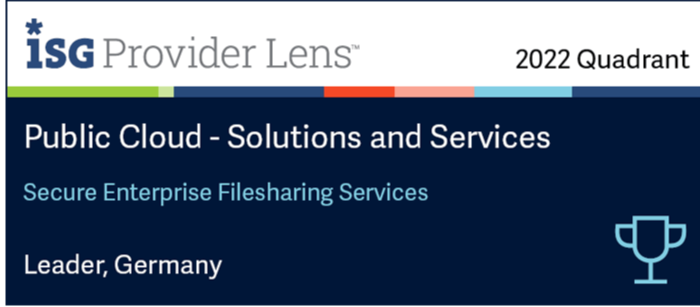 DRACOON zum 6. Mal im Leader-Quadranten der ISG Provider Lens™ aufgeführt